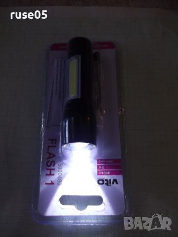 Фенер акумулаторен "LED , Vito Flash-1 , 3W , 200Lm , 6000K", снимка 8 - Прожектори - 44457553