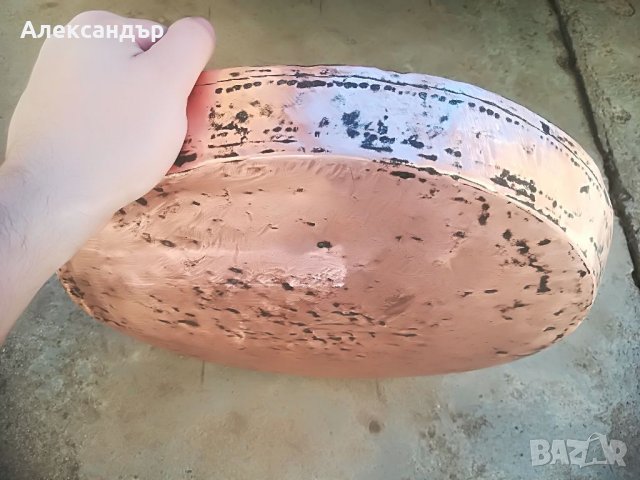 Стара медна тава ръчно кована с орнаменти , снимка 3 - Антикварни и старинни предмети - 35882354