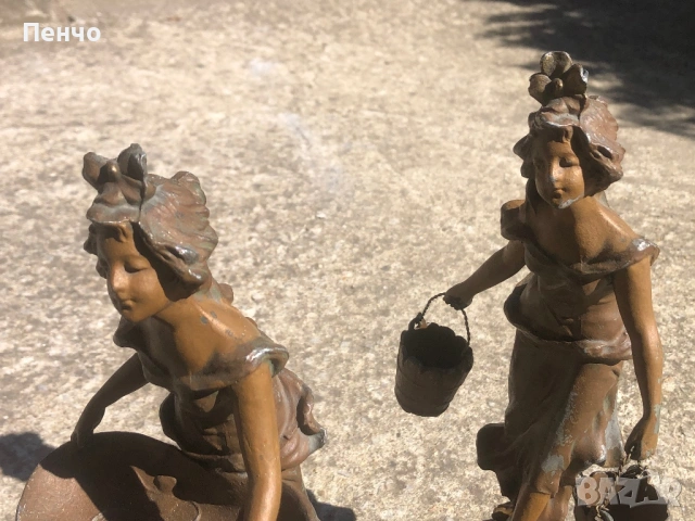 чифт старинни метални фигури, снимка 8 - Антикварни и старинни предмети - 49729809