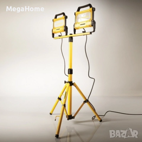 Стойка за прожектори и фенери, Тип трипод, Алуминий, Жълт, 60/160 см