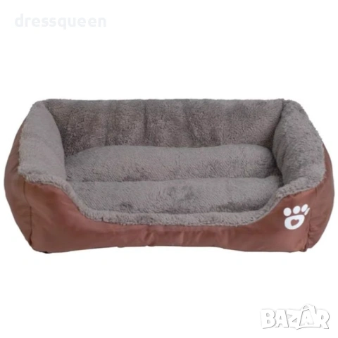4727 Луксозно водоустойчиво легло за кучета и котки – Кафяво, с неплъзгаща основа, снимка 4 - За кучета - 53778824
