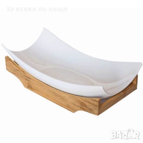Поднос за сервиране с бамбукова стойка Код P1082