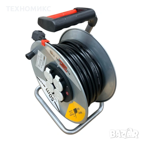 Електрически удължител с макара KraftRoyal, 50 метра, 2 х 2.5/сечение, снимка 3 - Други инструменти - 53816749