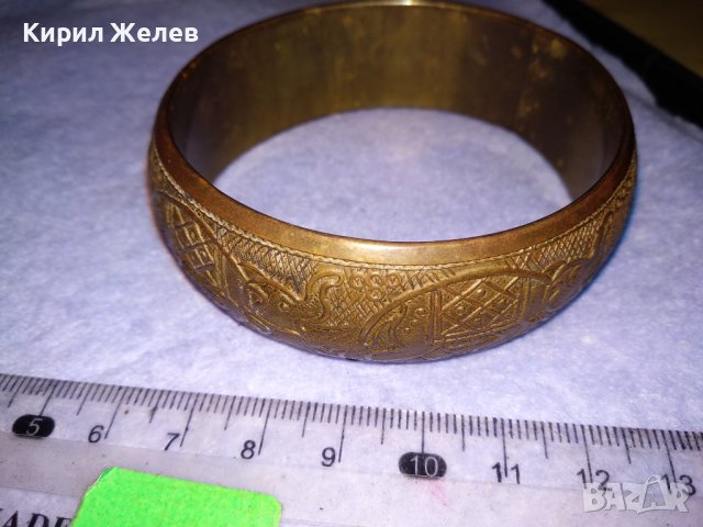 ПРЕКРАСНА БРОНЗОВА ИНДОПЕРСИЙСКА ОРНАМЕНТИРАНА със СЛОНЧЕТА ГРИВНА СТАРА РЪЧНА ИЗРАБОТКА 70441, снимка 4 - Антикварни и старинни предмети - 41202077