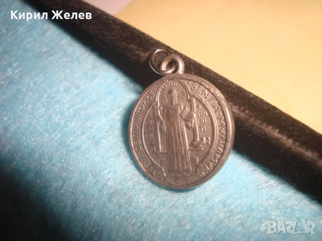 СТАР ДВУСТРАНЕН РИМОКАТОЛИЧЕСКИ РЯДЪК МЕДАЛЬОН СРЕБРО или ПОСРЕБРЕН ИКОНКА 25277, снимка 3 - Антикварни и старинни предмети - 34741283