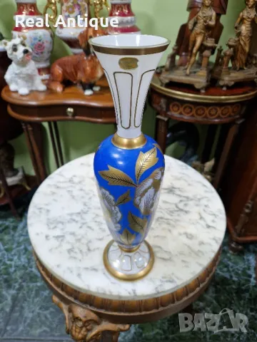 Чудесна рядка антикварна колекционерска ваза Бохемия , снимка 3 - Вази - 50263076
