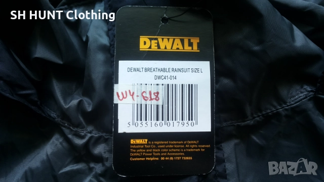 De WALT BREATHABLE RAINSUIT Jacket размер L / XL работно яке ветровка W4-618, снимка 9 - Якета - 52026046