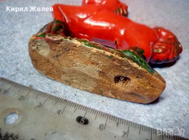 СТАРО ГЛИНЕНО КОНЧЕ ВИХРОГОНЧЕ ФИГУРКА ДЕТСКА ИГРАЧНА АРТ КЕРАМИКА РЪЧНО ОЦВЕТЕНА и ИЗРАБОТЕНА 47554, снимка 3 - Колекции - 47686433