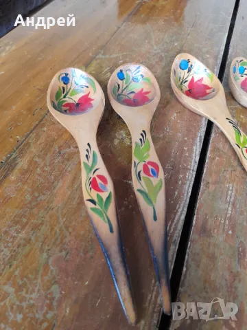 Стари Руски дървени лъжици #5, снимка 2 - Други ценни предмети - 49729837