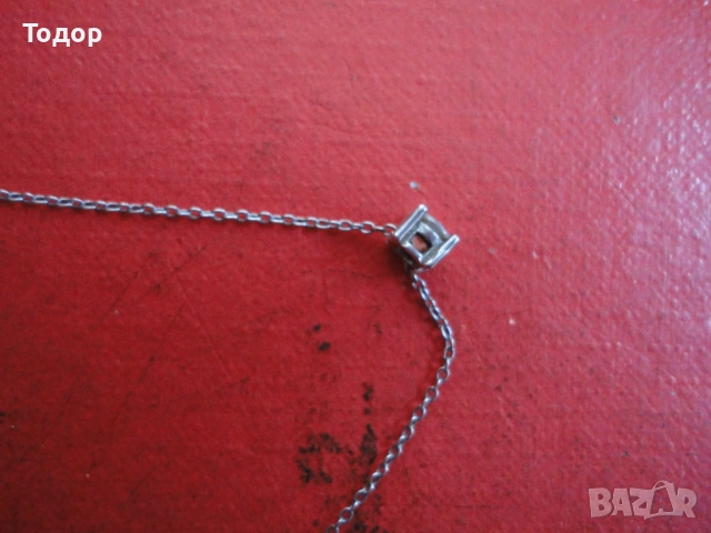 Сребърно колие верижка с камък 5 , снимка 5 - Колиета, медальони, синджири - 53305389