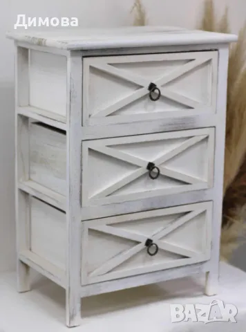 Шкаф 3 нива бял Винтидж