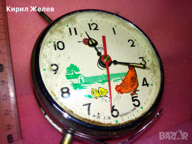 SHANGHAI CHINA Стар РЯДЪК КОЛЕКЦИОНЕРСКИ РЕТРО МЕХАНИЧЕН КИТАЙСКИ БУДИЛНИК ШАНХАЙ 28696, снимка 5 - Антикварни и старинни предмети - 44545936