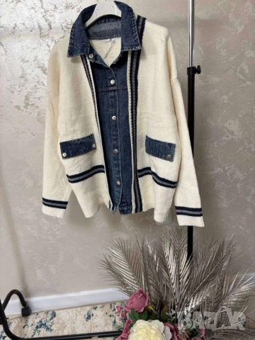 кашмирена жилетка деним 