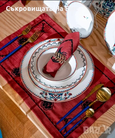 ✨Порцеланов Сервиз за Основно Хранене Karaca Nakkas 24части (за 6човека) 🌹✨, снимка 2 - Сервизи - 53714704