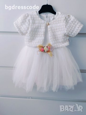 Шаферска рокля с болеро 🌸, снимка 1 - Бебешки рокли - 39459807