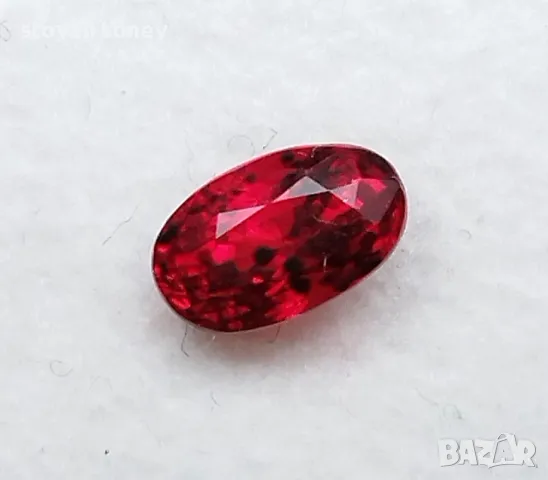 Интензивен оранжево червен рубин - 0.77кт.! Сертифициран! Нов! 