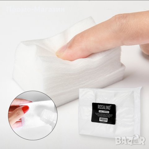 Памучни тампони без власинки Rosalind 900 броя / сваляне на лепкав слой, снимка 2 - Продукти за маникюр - 34713468