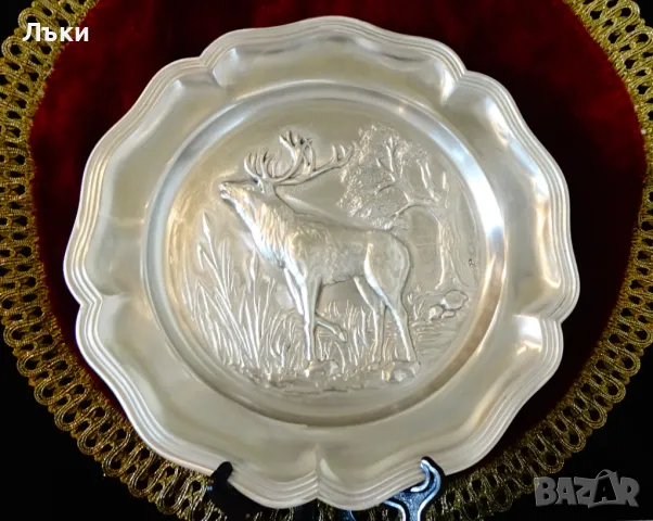 Пано от калай с Елен,гора,лов. 