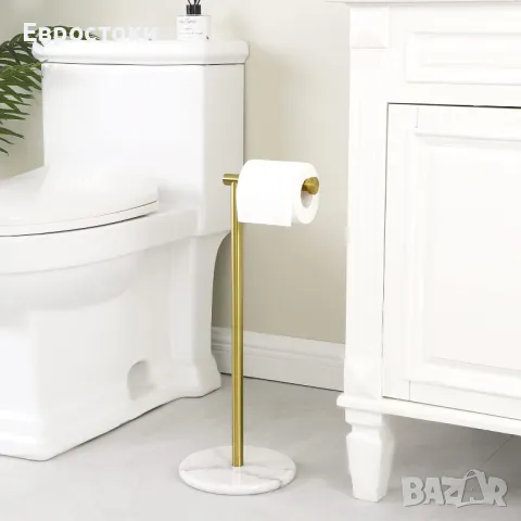 KES BPH284S1-BZ Стоящ държач за тоалетна ролка Неръждаема стомана SUS304 Мраморна основа, полирано