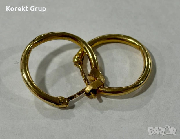 Златни обеци 1.36 грама 14к, снимка 4 - Обеци - 53038440