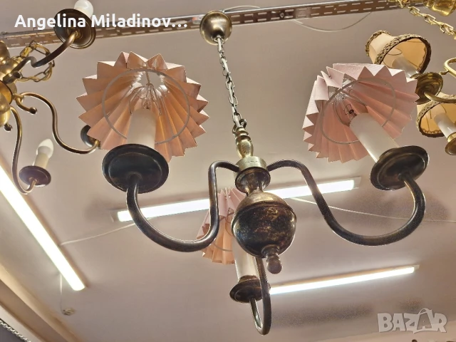 Винтидж полилей месинг , снимка 4 - Полилеи - 50864072