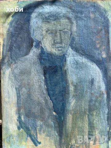 Стара картина маслени бои портрет, снимка 3 - Картини - 51019918