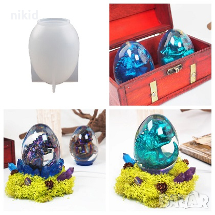 3D голямо цяло яйце силиконов молд форма калъп за свещ гипс шоколад и др декор, снимка 4 - Форми - 36267720