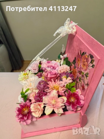 Ръчно изработена декоративна кутия в розови нюанси , снимка 2 - Декорация за дома - 52998173
