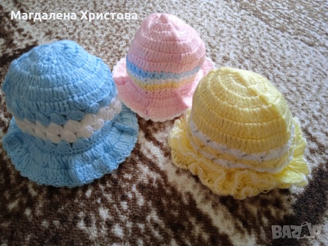 Бебешки плетени шапки, снимка 10 - Бебешки шапки - 34101038