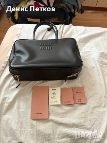 Оригинална чанта Miu Miu Beau от естествена телешка кожа, снимка 5 - Чанти - 53778183