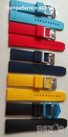 Силиконови каишки BREITLING 22мм, снимка 2 - Каишки за часовници - 52107587