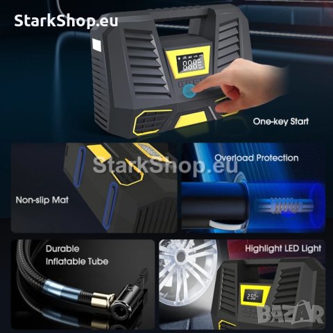  Дигитален компресор за гуми с фенер, снимка 6 - Друга електроника - 41625871