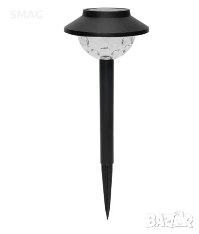Слънчев фенер соларна лампа - черен релефни точки студено бял 24см S_1236425, снимка 2 - Соларни лампи - 49904620