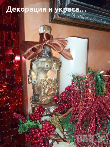 Стийм пънк бутилка с алкохол за годишнина, снимка 3 - Декорация - 52586263