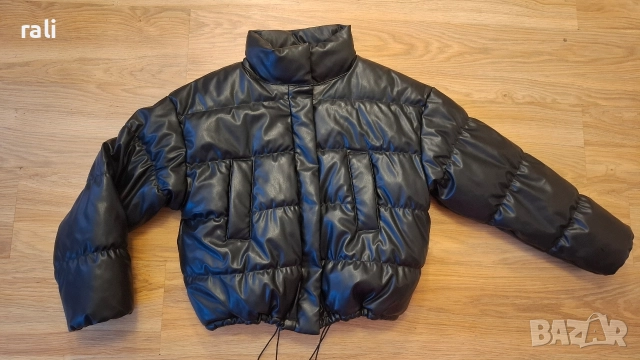 Черно кожено яке , снимка 2 - Якета - 52639705