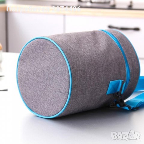 2750 Кръгла термочанта за храна с дълга и къса дръжка, снимка 4 - Други стоки за дома - 35731386