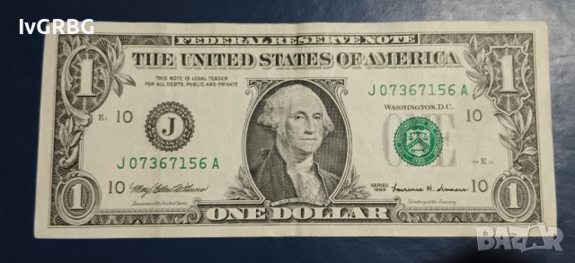 1 долар 1999 САЩ Америка 1 долар 1999 Банкнота от САЩ 