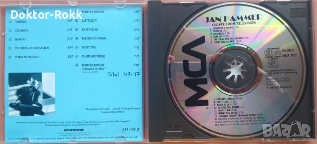 Jan Hammer – Escape From Television (1987, CD), снимка 3 - CD дискове - 38619639