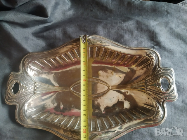 посребрена стара купа фруктиера арт нуво, снимка 3 - Други ценни предмети - 36480896