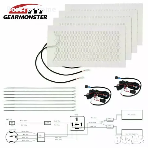 Карбонова система за отопление на 2 автомобилни седалки Garzaar, снимка 10 - Аксесоари и консумативи - 48612445