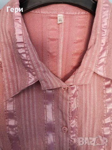 Ризка в цвят пепел от рози и сребриста нишка, снимка 3 - Ризи - 36363884