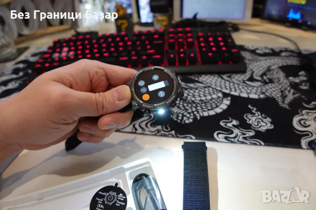 Нов черен Смарт часовник Фитнес гривна Тракер на активност, сън, снимка 3 - Смарт гривни - 49092938