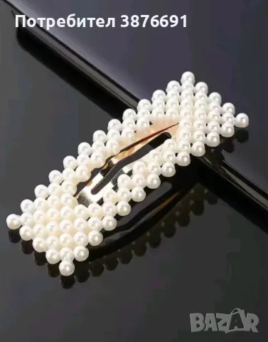 Елегантна фиба за коса френски стил с перли Chanel