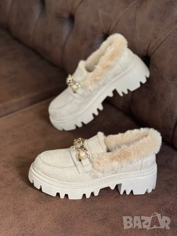 мокасини с пух, снимка 4 - Дамски ежедневни обувки - 51426840