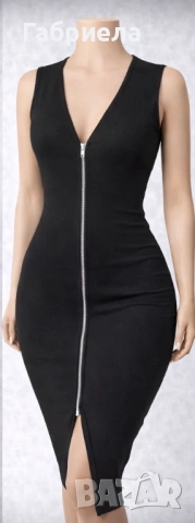 Нова черна рокля с цип