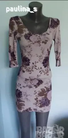 Два броя / Стилни и еластични рокли с флорален принт, различни размери, по една бройка , снимка 7 - Рокли - 42023244