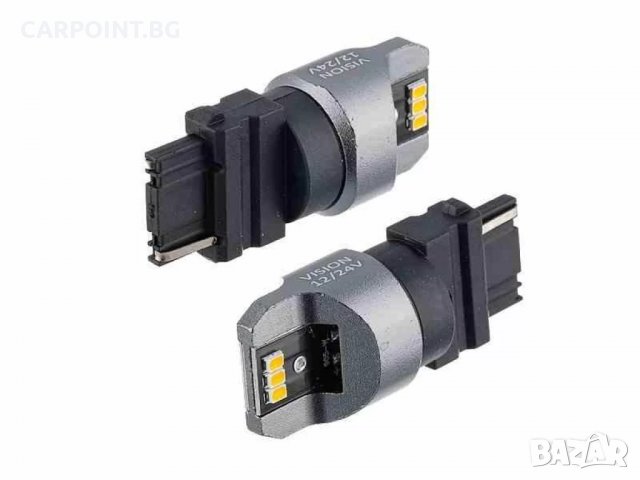 ЛАМПА VISION PY27W (T25) 12 24V 6X 3020 SMD LED, НЕПОЛЯРНА, CANBUS, ОРАНЖЕВА, 2 БР.58339 1КТ., снимка 2 - Аксесоари и консумативи - 39025280