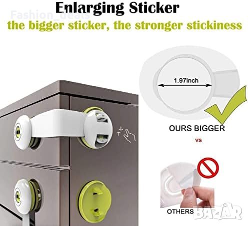 Нови 6 броя Защитни ключалки шкаф чекмедже предпазни за бебе дом, снимка 3 - Други - 41449069