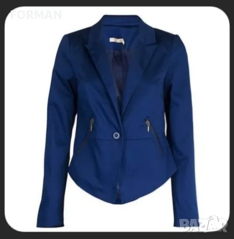 Сатенирано сако с ципове на джобовете, снимка 1