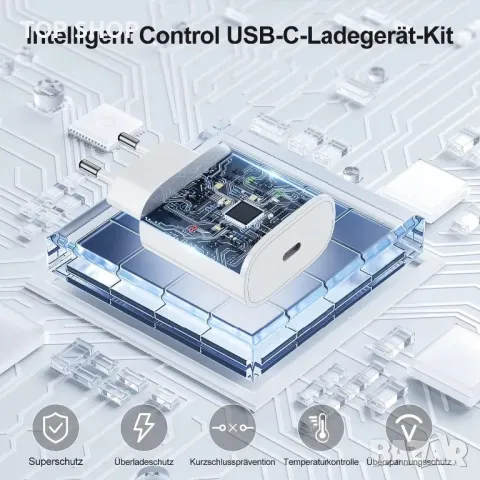 20W USB-C Бързо Зарядно устройство+USB-C към Lightning кабел 3м за iPhone 14/13/12/11 Pro Max/P/iPad, снимка 5 - Оригинални зарядни - 49308689